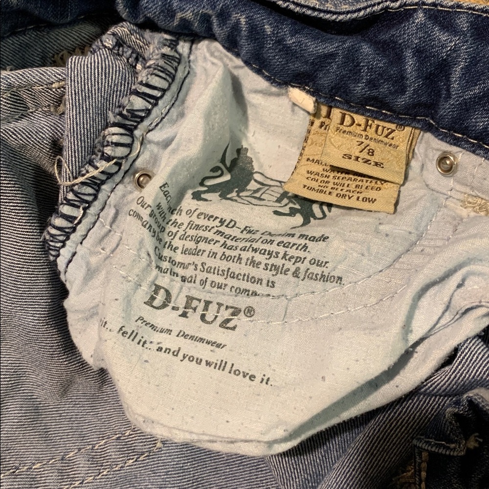 Y2K D-Fuz Rhinestone Embellished Classic Blue Boot Cut Women's Jeans size 7/8 - Picture 10 of 11
